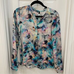 Parker 100% silk Vibrant Abstract Blouse